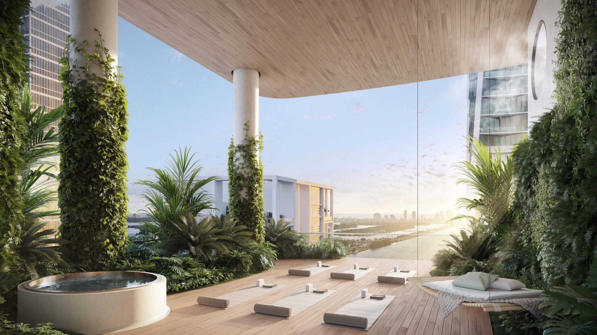 thejem downtown miami yoga meditation deck
